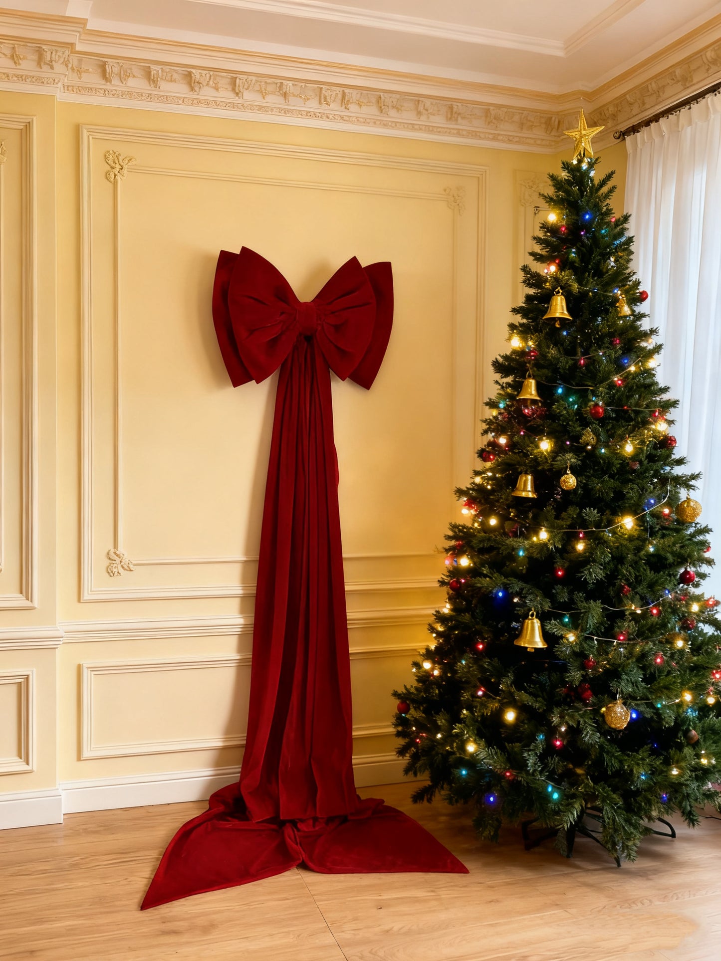 Velvet Christmas Giant Bow Decoration