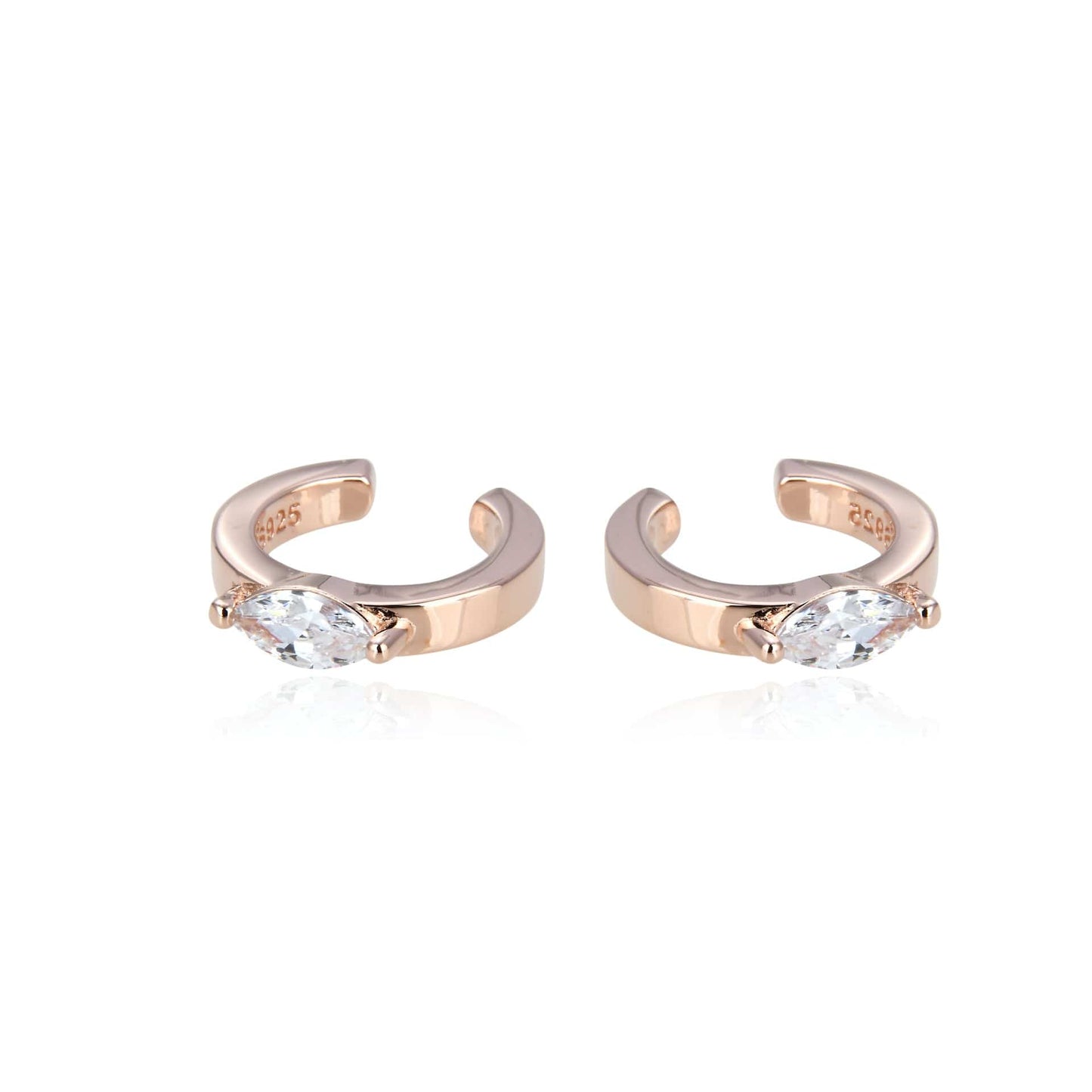 Bieauli Earrings rose gold Small Gold Band Clip Earrings