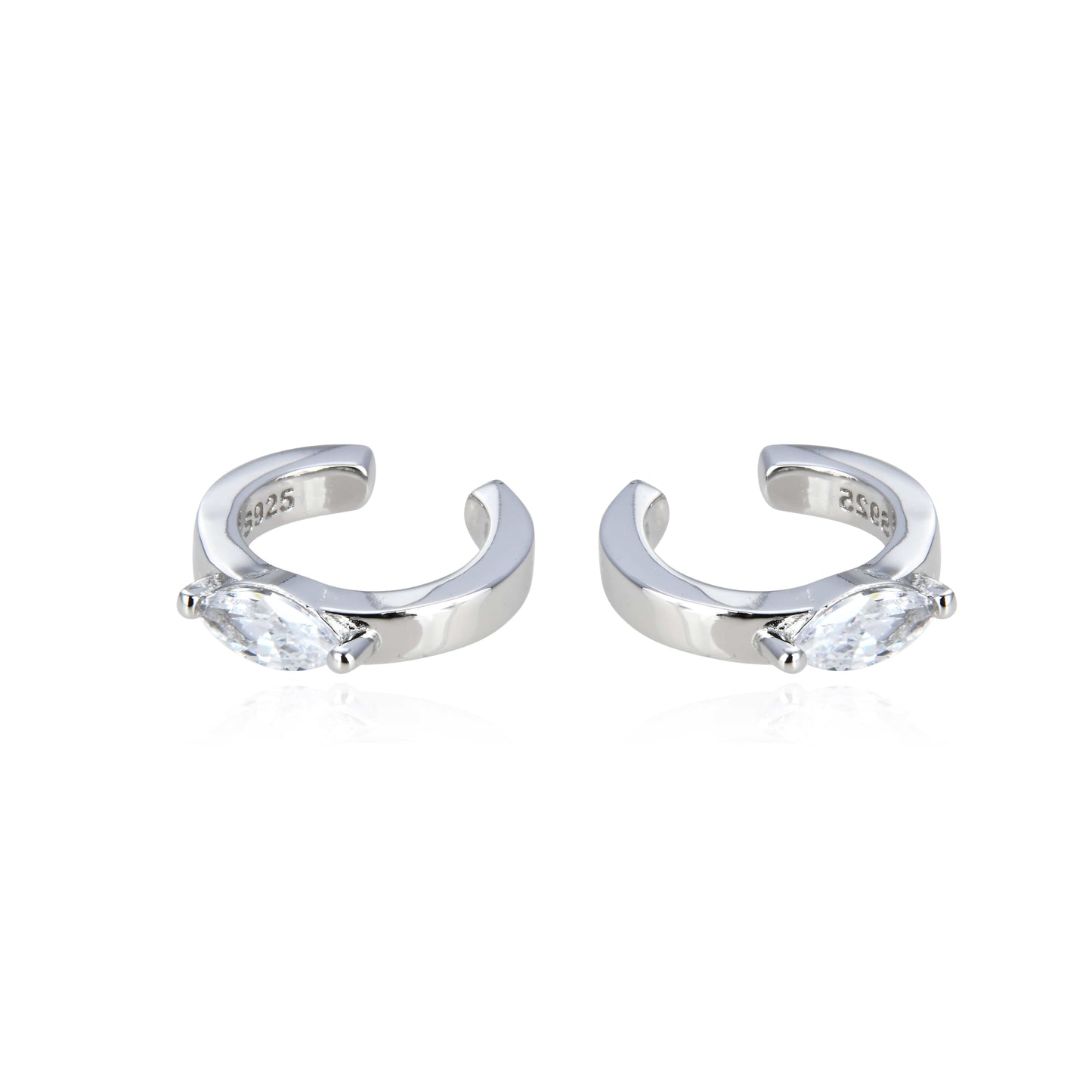 Bieauli Earrings white gold Small Gold Band Clip Earrings