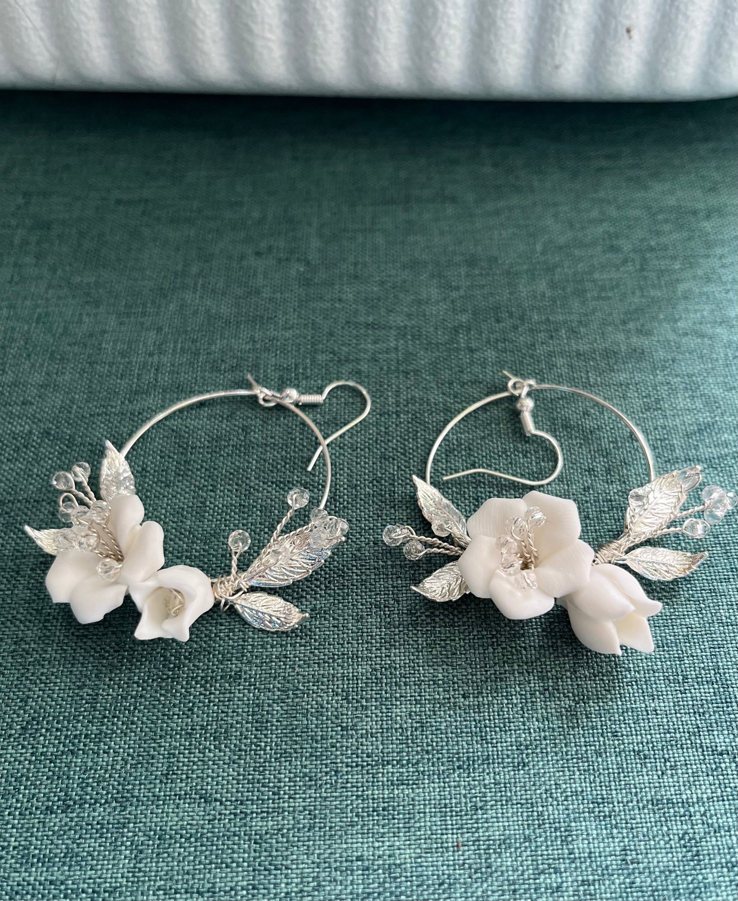 Bieauli Jewellery London Earrings Bridal Earrings, Polymer Clay Earrings, Flower Earrings, Wedding Earrings, Boho Hoop Earrings, Bride Earrings