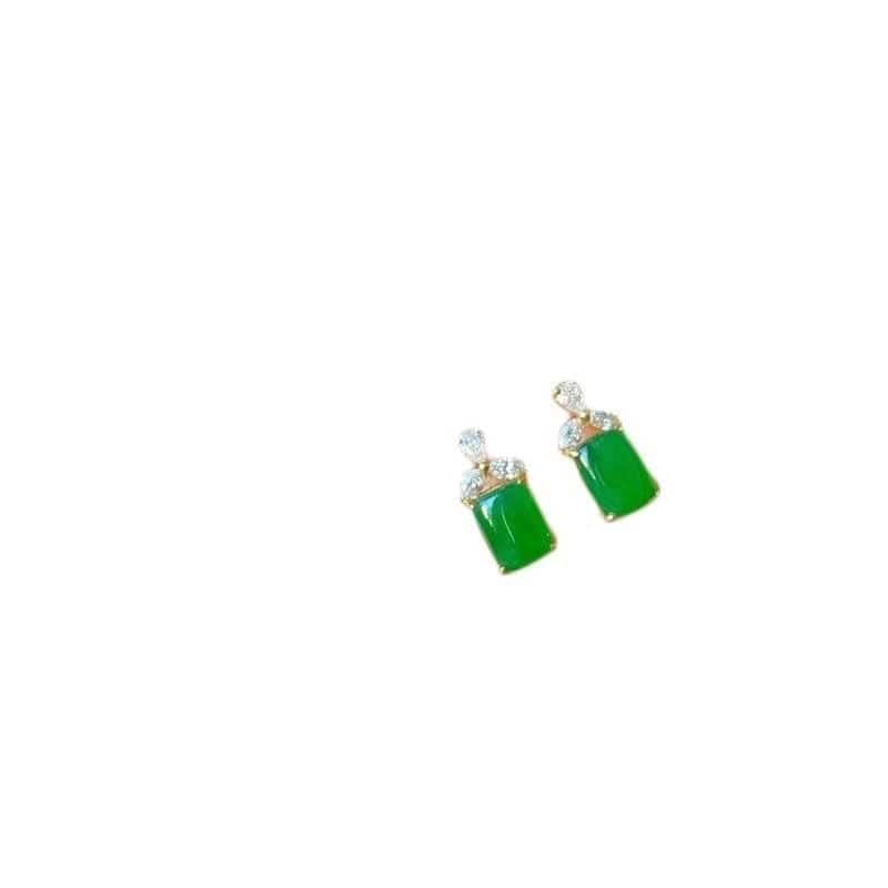 Bieauli Jewellery London Earrings High Bingyang Chalcedony S925 Silver Plated Inlaid Diamond Earrings