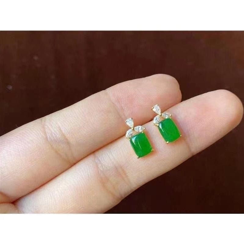 Bieauli Jewellery London Earrings High Bingyang Chalcedony S925 Silver Plated Inlaid Diamond Earrings