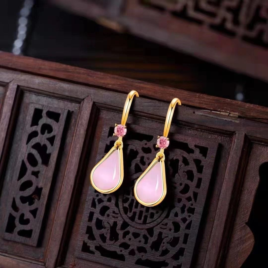 Bieauli Jewellery London Earrings Natural Jade Long Temperament Earrings