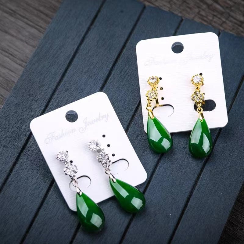 Bieauli Jewellery London Earrings Natural Jasper Water Drop S925 Silver Earrings