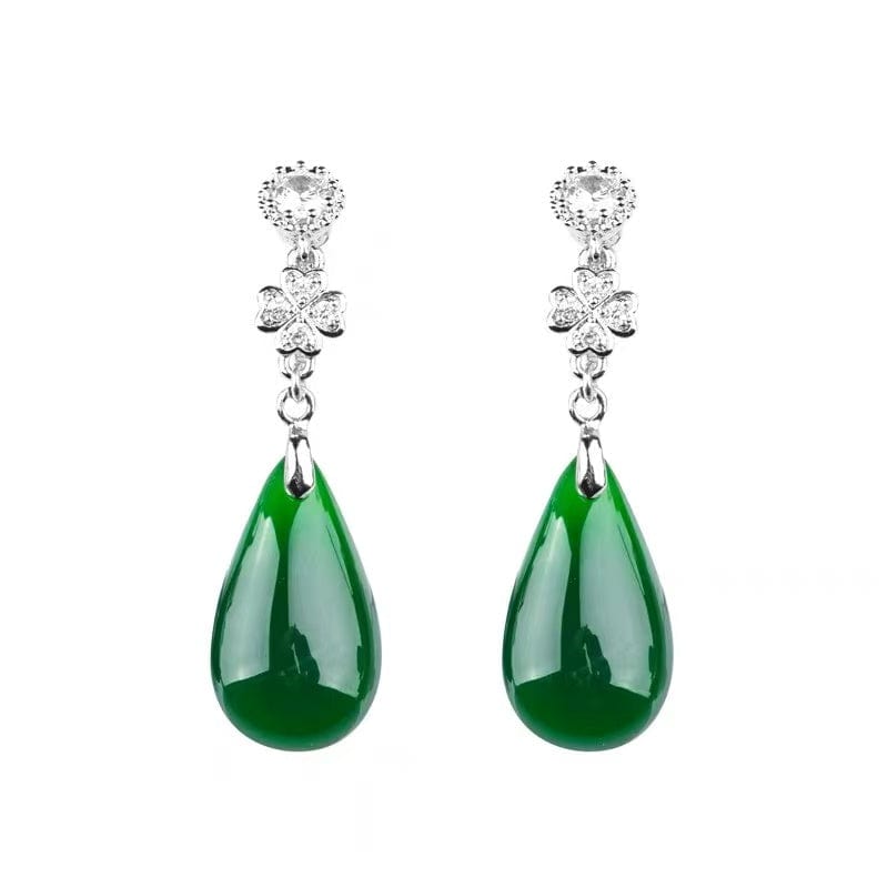 Bieauli Jewellery London Earrings Natural Jasper Water Drop S925 Silver Earrings