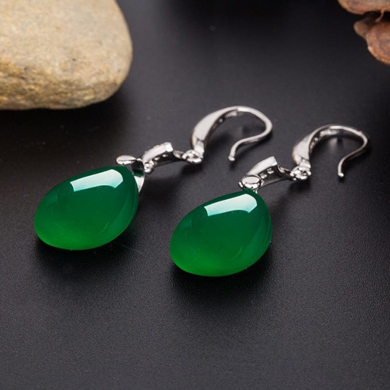 Bieauli Jewellery London Earrings Retro Emerald Teardrop Earrings