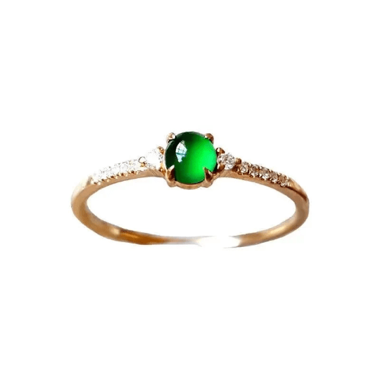 Bieauli Ring green Natural Stone Minimal S925 Jade Ring