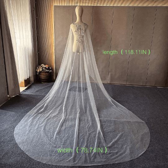 Bieauli veil Rhinestone Appliqué Bridal Cape Veil ,Modern Wedding Cape Veil