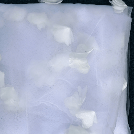 Bieauli veil white 3D Flowers & Lace Fingertip Veil, Bridal Cape Veil