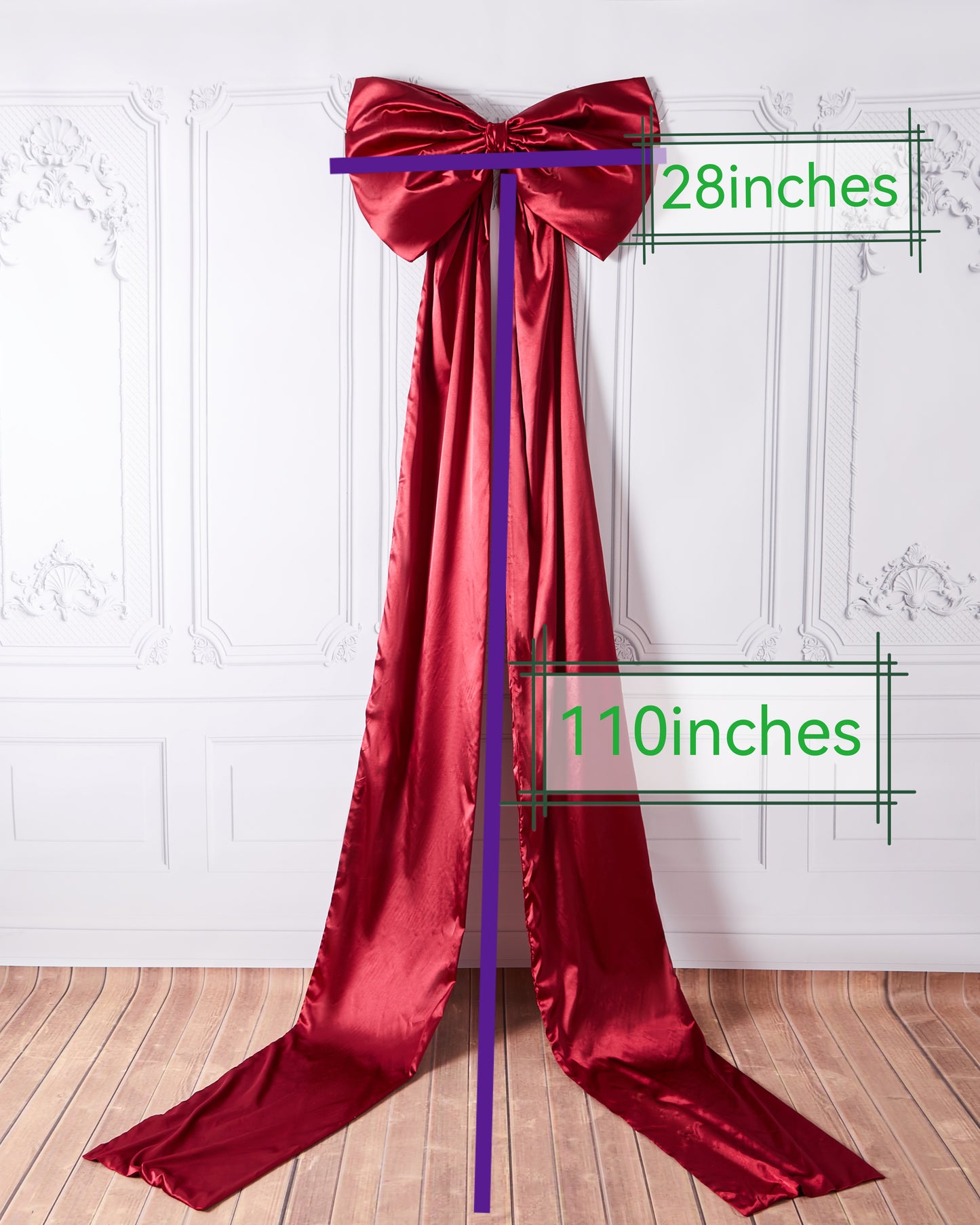 Simulation silk satin Christmas tree decoration bow