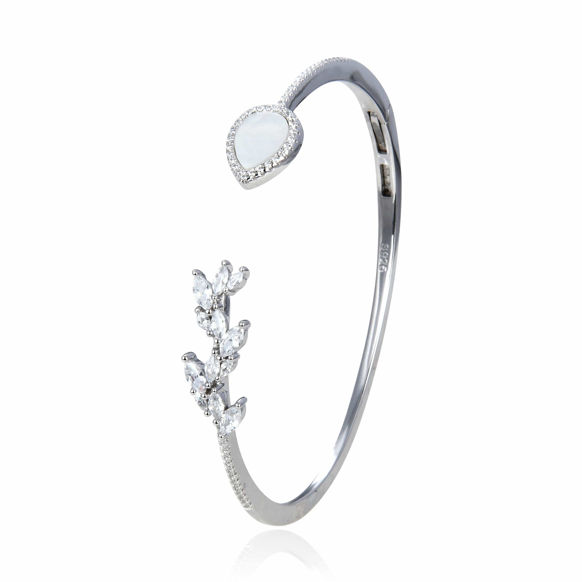 Bieauli Bracelet White Gold with White Stone Gold Teardrop Bracelet