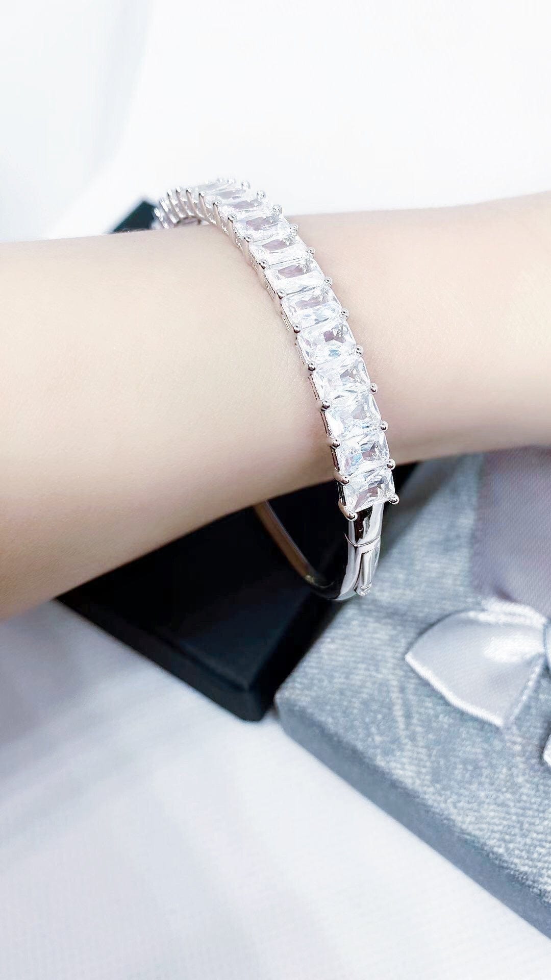 Bieauli Bracelet White Gold Zirconia Bracelet