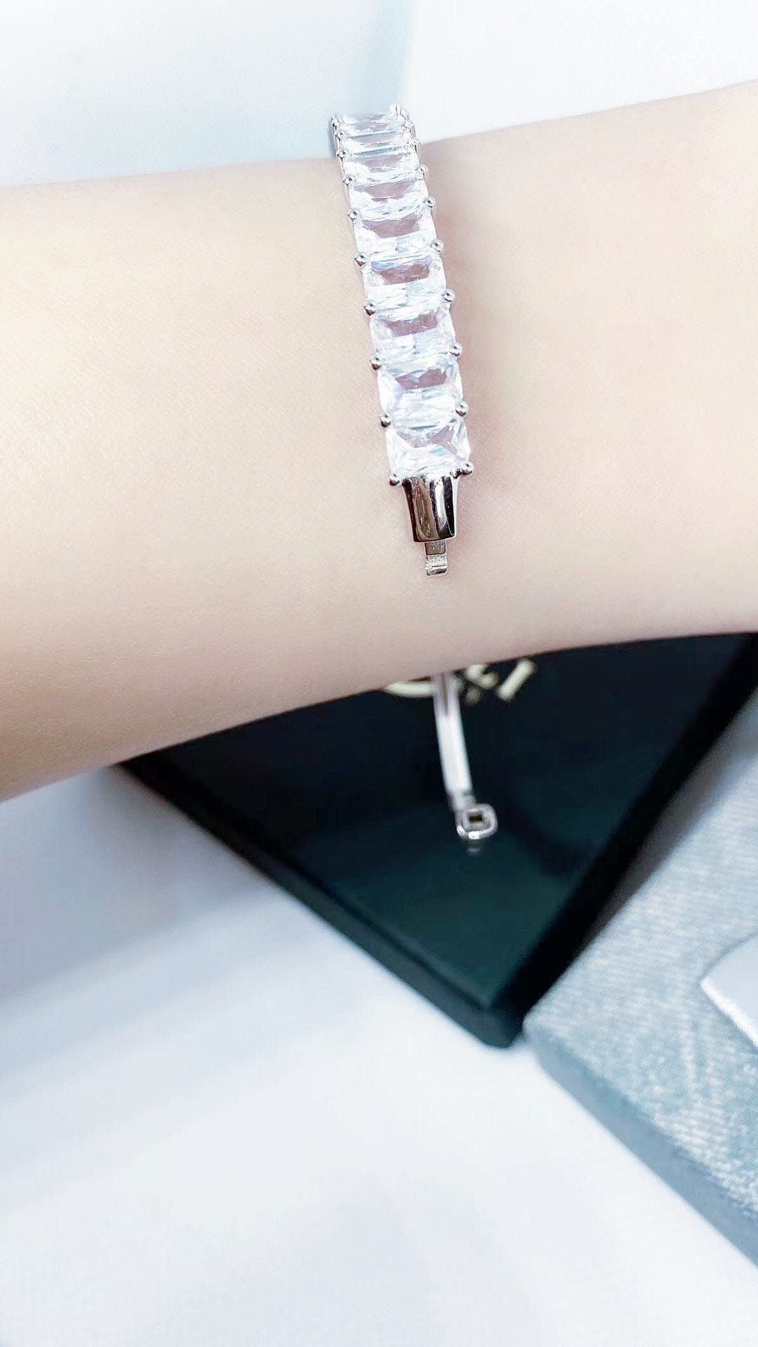 Bieauli Bracelet White Gold Zirconia Bracelet