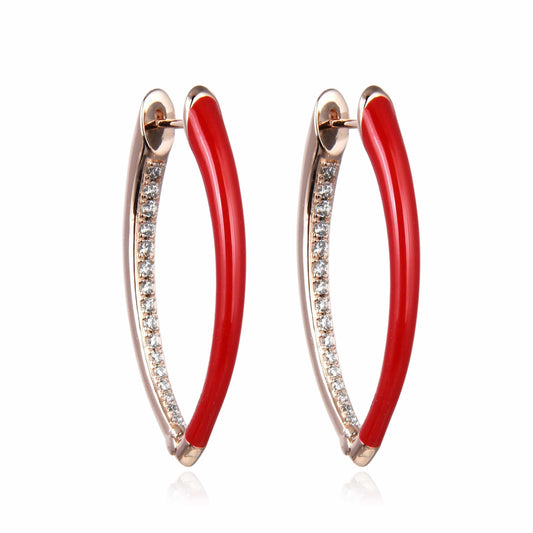 Bieauli Earrings Gold Oval Earrings Large Earrings