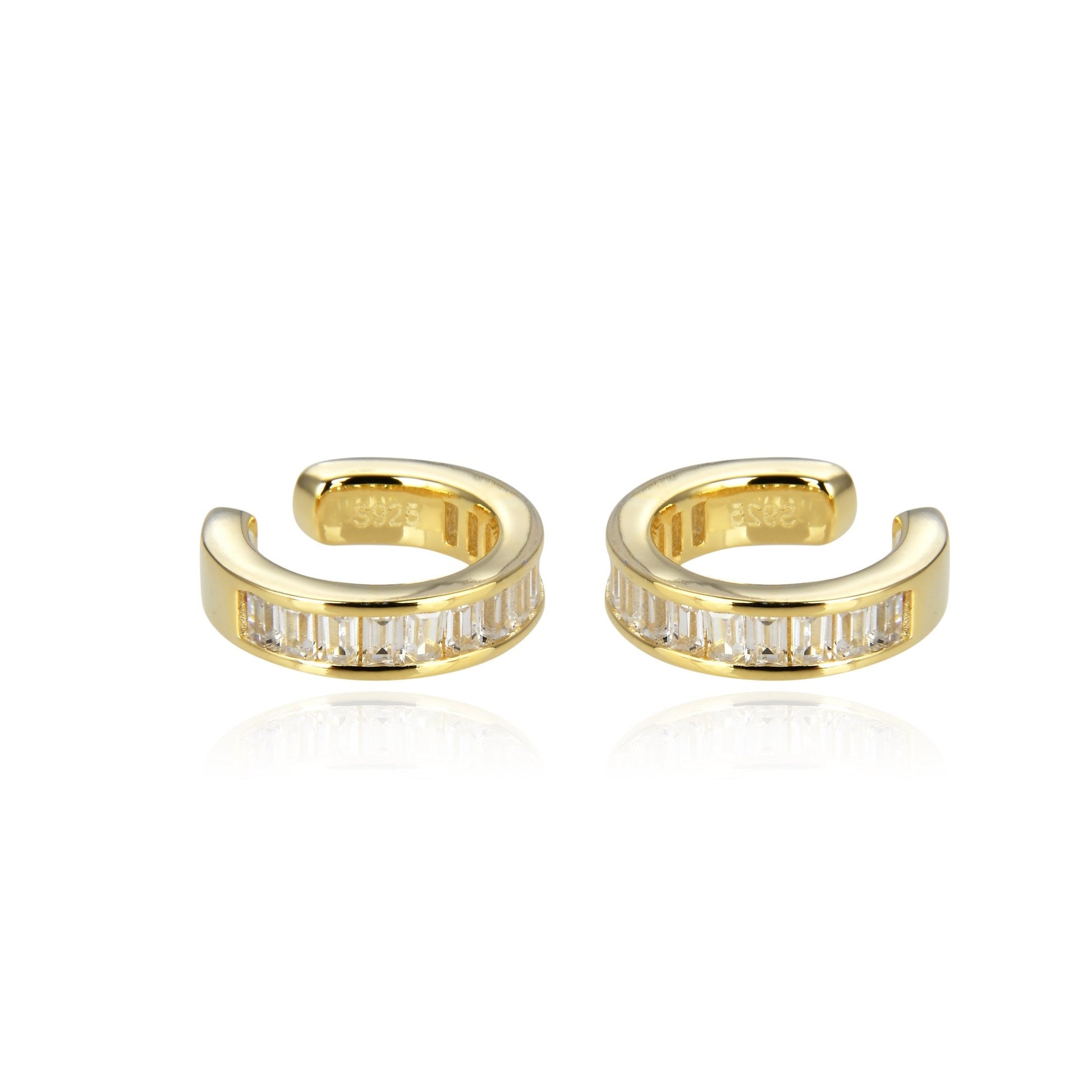 Bieauli Jewellery London Ear clip Gold Band Earrings, small band clip earrings, white gold, yellow gold, rose gold, sterling silver