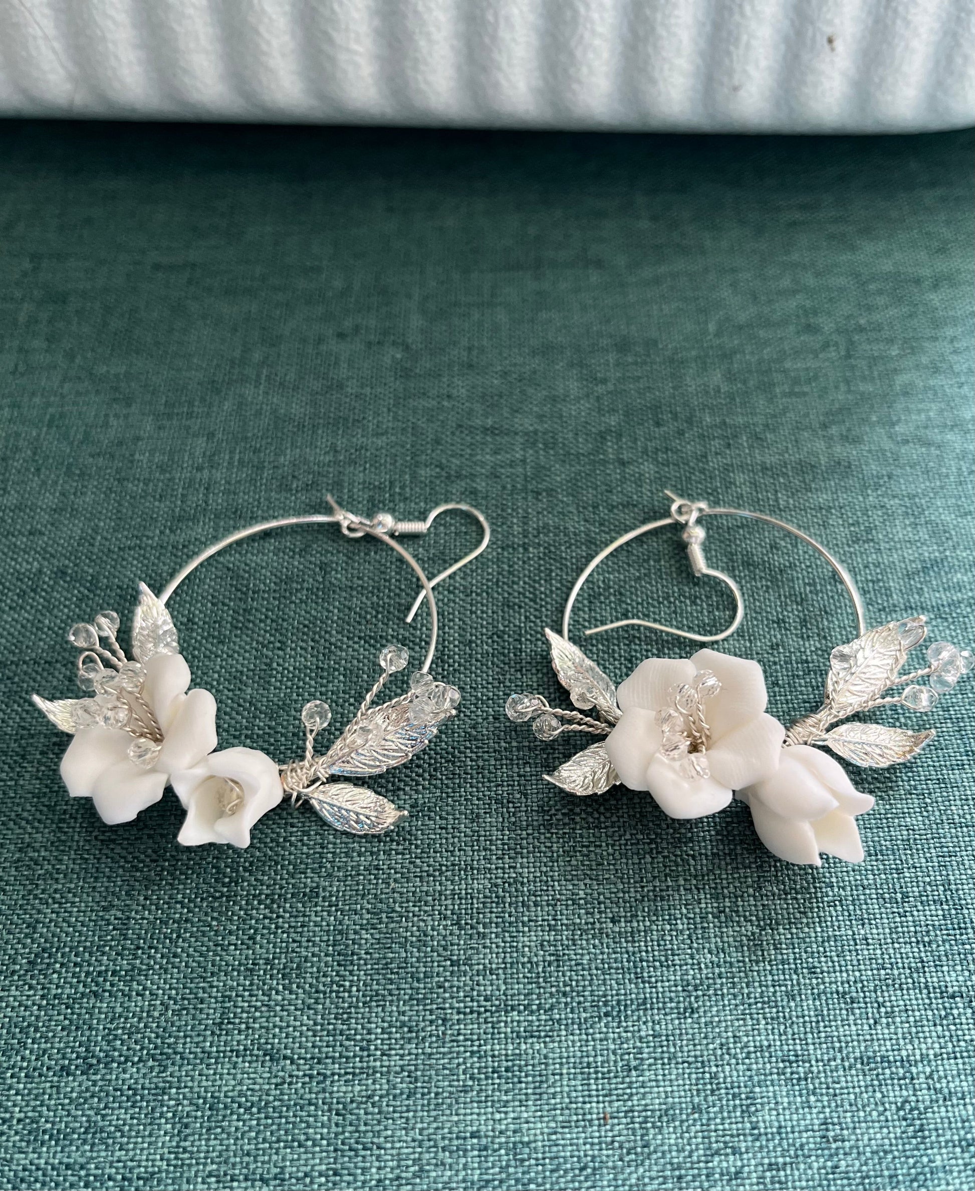 Bieauli Jewellery London Earrings Bridal Earrings, Polymer Clay Earrings, Flower Earrings, Wedding Earrings, Boho Hoop Earrings, Bride Earrings