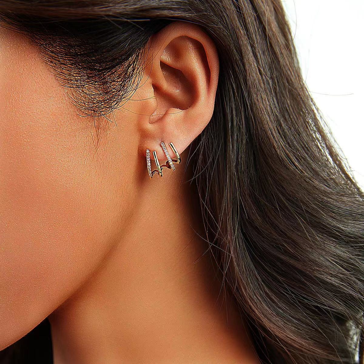 Bieauli Jewellery London Earrings Four-claw Ear Row Earrings