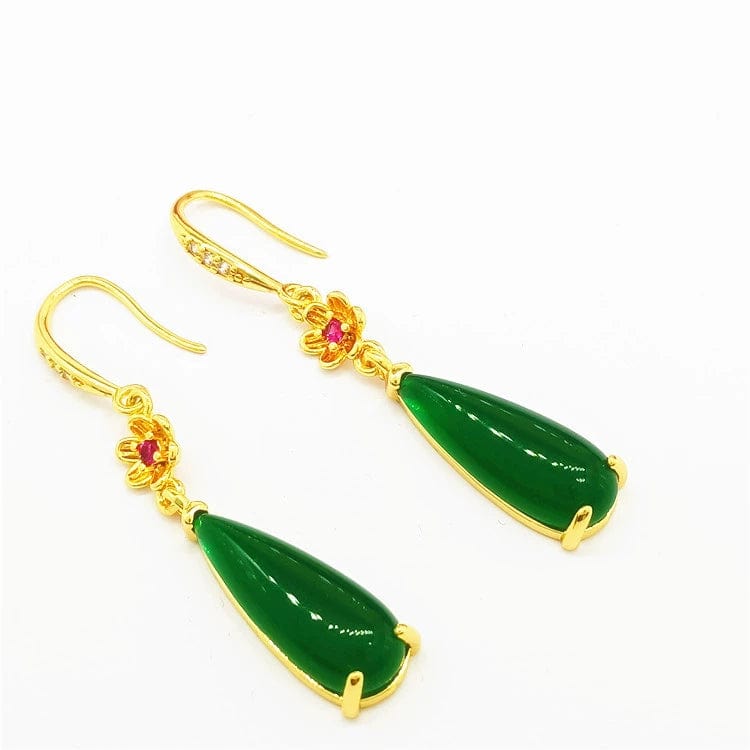 Bieauli Jewellery London Earrings Natural Jadeite Earrings in Emerald Green
