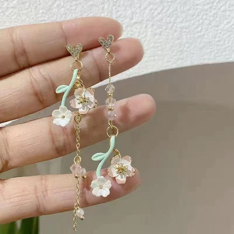 Bieauli Jewellery London Earrings Peach Flower Fantasy Flower Summer Earrings, Korean Earrings, Dangle Drop Earrings