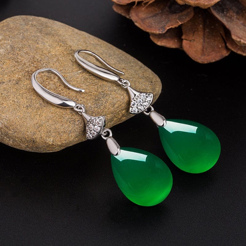 Bieauli Jewellery London Earrings Retro Emerald Teardrop Earrings