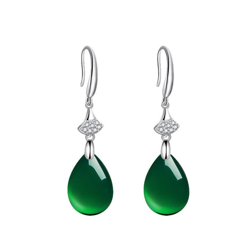 Bieauli Jewellery London Earrings Retro Emerald Teardrop Earrings