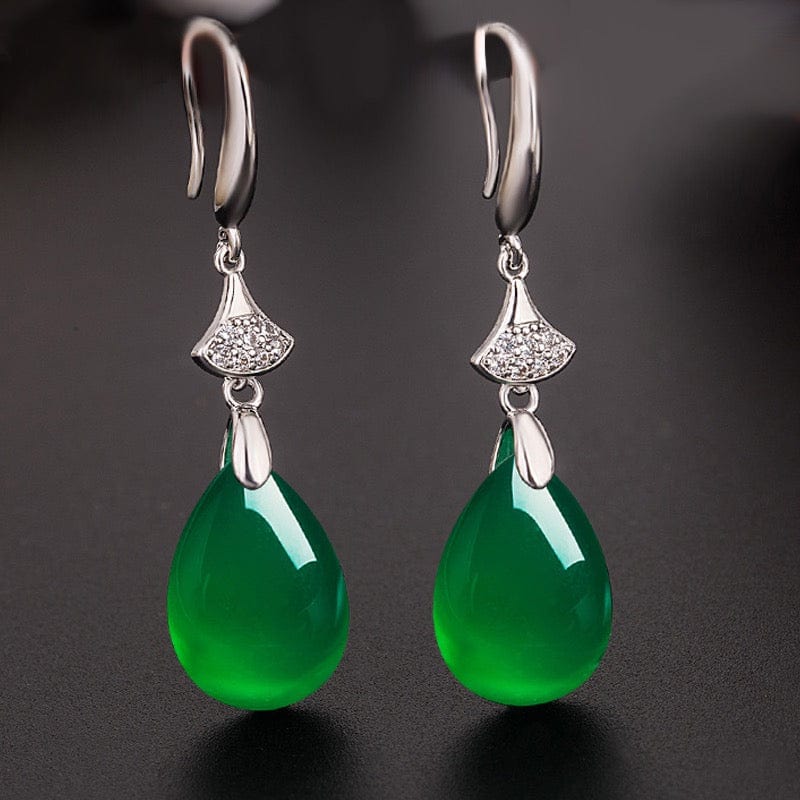 Bieauli Jewellery London Earrings Retro Emerald Teardrop Earrings