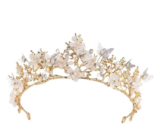 Bieauli Jewellery London hair accessories Butterfly Flower Crystal Crown