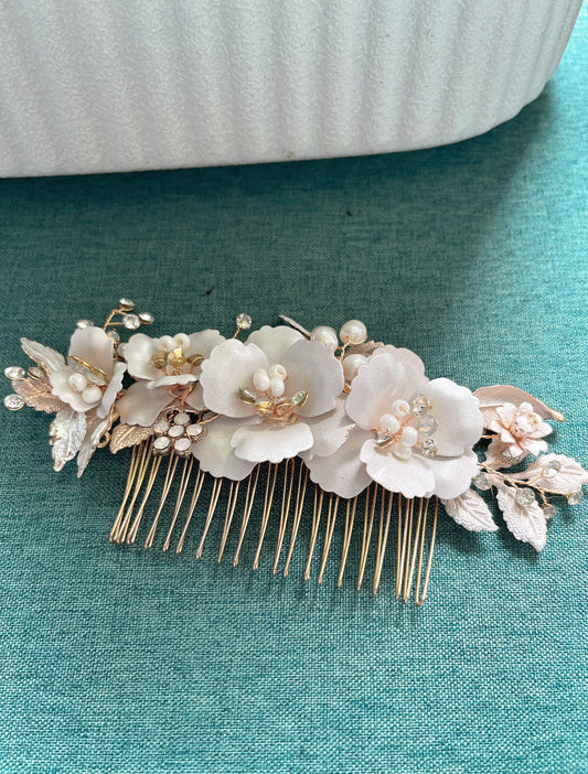 Bieauli Jewellery London hair accessories Handmade ceramic crystal comb, wedding tiara, bridesmaid gift, send best friend