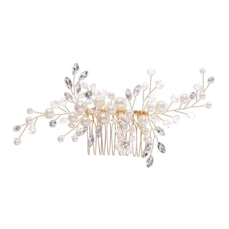 Bieauli Jewellery London hair accessories Handmade Pearl Rhinestone Hair Comb