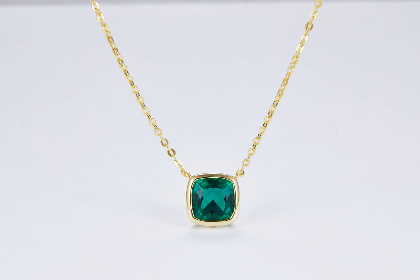 Bieauli Necklace, Ring & Earrings Set Gold & Emerald Earrings, Necklace and Ring Set - May birthstone