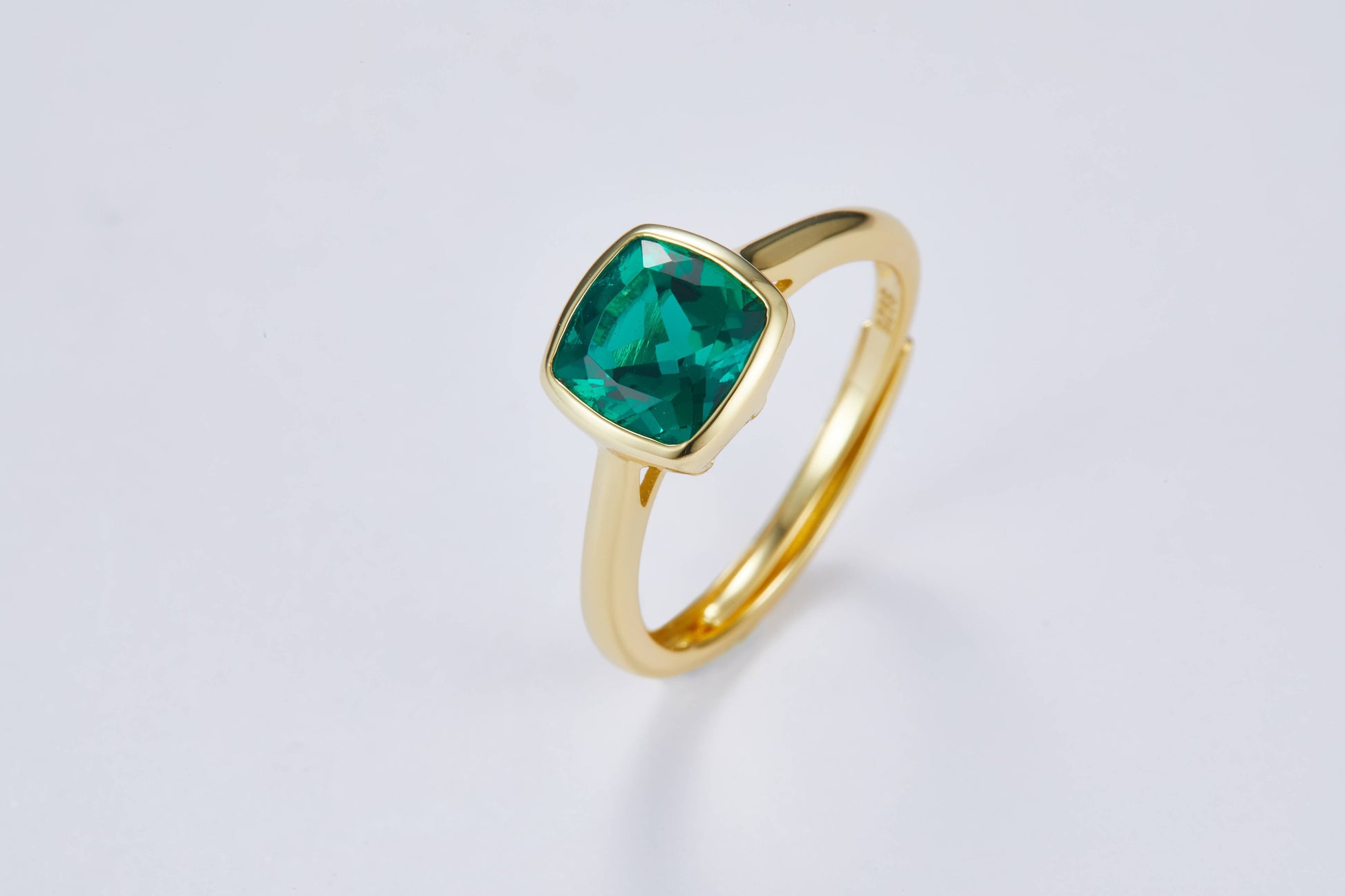 Bieauli Necklace, Ring & Earrings Set Gold & Emerald Earrings, Necklace and Ring Set - May birthstone