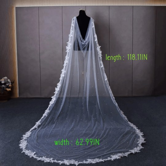 Bieauli  Shoulder Jewelry Lace Cape Veil, Cape veil, Bridal Cape, Bespoke Veil, Wedding Veil,Cape
