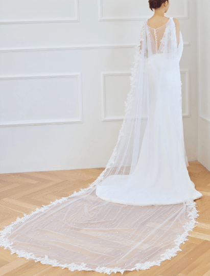 Bieauli  Shoulder Jewelry Lace Cape Veil, Cape veil, Bridal Cape, Bespoke Veil, Wedding Veil,Cape