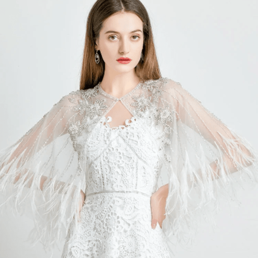 Bieauli Shoulder Jewelry Wedding Cape Wedding Bridal Shoulder Cover Up Ceremony