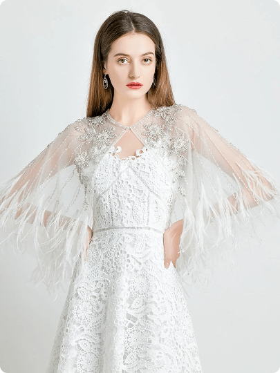 Bieauli Shoulder Jewelry Wedding Cape Wedding Bridal Shoulder Cover Up Ceremony