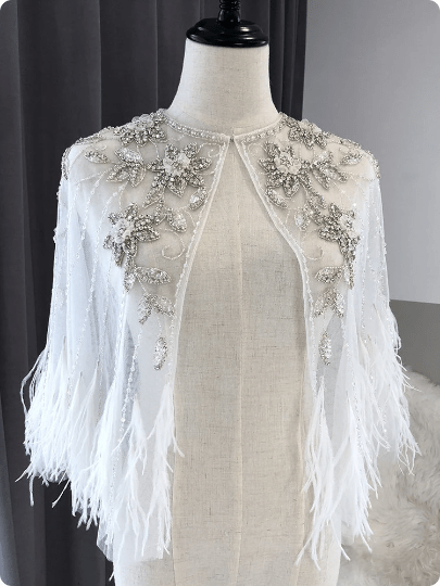 Bieauli Shoulder Jewelry Wedding Cape Wedding Bridal Shoulder Cover Up Ceremony