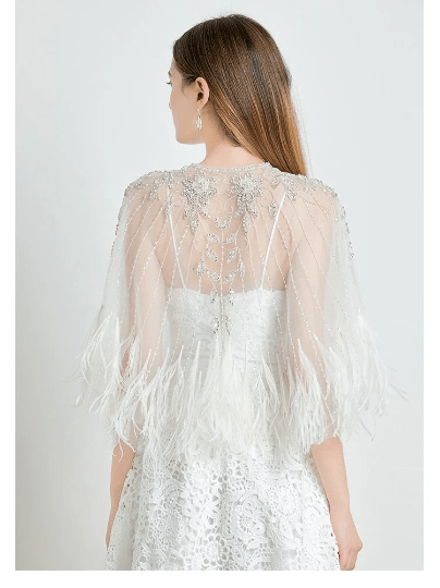 Bieauli Shoulder Jewelry Wedding Cape Wedding Bridal Shoulder Cover Up Ceremony