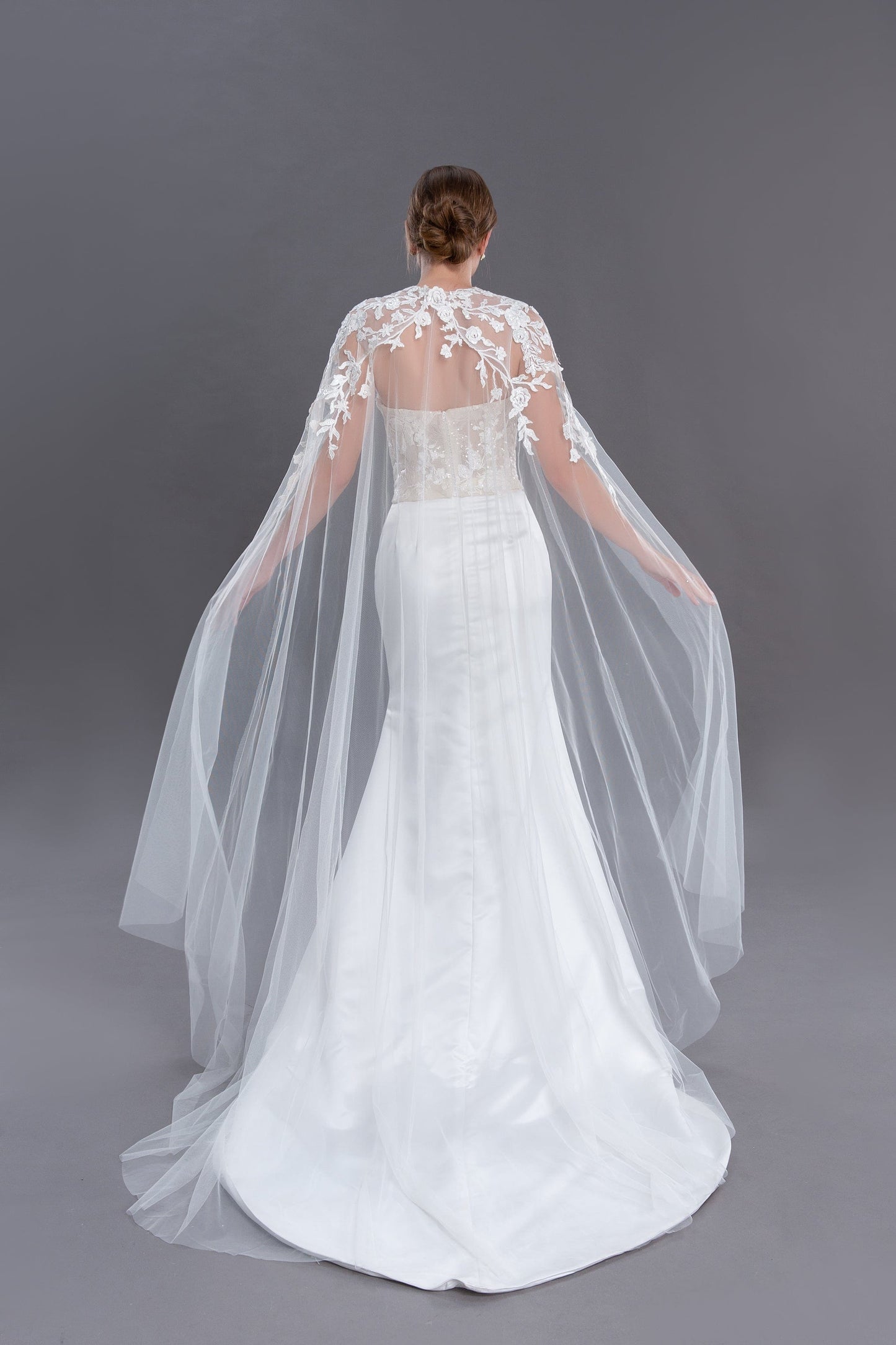 Bieauli veil IVORY Lace Bridal Cape Veil, Lace Wedding Cape