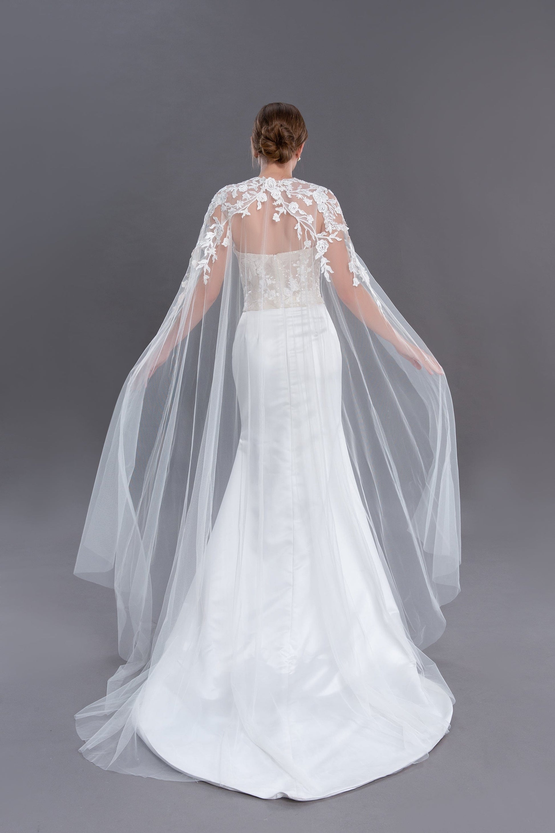 Bieauli veil IVORY Lace Bridal Cape Veil, Lace Wedding Cape